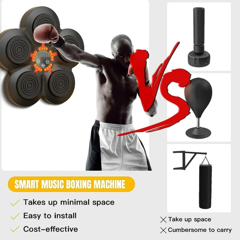 Annuodi Smart Music Boxing Machine, Home Electronic Boxing Trainer with  Boxing Gloves and Bluetooth, Wall Mounted Boxing Training Equipment for  Improve Boxing Skills 