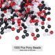 thumbnail image 3 of REGALWOVEN 1000Pcs Cuentas de Pony Acrílicas a Granel Bead de Plástico Barril Rojo Blanco Negro Claro para Collar Llave, 3 of 6