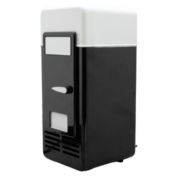 USB Mini Car Refrigerator Fridge Electric Heater Compact Bar Accessories Warmer Portable Can Desktop Hiking , Black