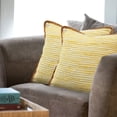 thumbnail image 3 of LR Home Ringo Set of 2 Golden Yellow/White 20" x 20" Jute Bordered Striped Cotton Blend Adult Decorative Throw Pillow Set, 3 of 4