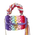 thumbnail image 1 of Fashion Colorful Crochet Women Handbag Tassel Thick Rope Shoulder Bags, 1 of 8