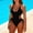 Black, variant on Sentmoon Woman Swimsuit High Cut Bathing Suits for Women with Built in Bra Tummy Control Push Up Solid Color Oversized Backless Drawstring Bikini Summer Beach Stuff