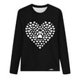 thumbnail image 4 of hxobax Women's Heart Basic Tee Funny Dog Paw Tshirt Casual Crewneck Long Sleeve Tunic Tops Pullover, 4 of 5