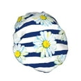 thumbnail image 2 of Disketp Daisy Striped Nautical Shower Caps,Reusable Shower Cap For Women, Double Layer Waterproof Hair Cap, Large Size For All Hair Lengths,For Girls Spa Home Salon Use, 2 of 9