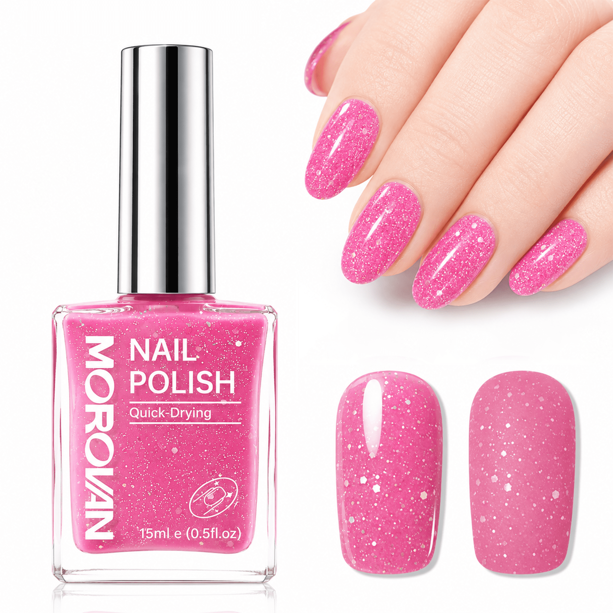Salon Perfect Glazed Nail Polish, 381 Candy Skies, Pink Glaze, 0.5