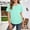 Mint Green, variant on Girls Shirts Side Ruched Short Sleeve V Neck Fitted Tops Casual Summer Soft Tee With Pocket Clothes For Kids Cozy Shirts Tees Tops Girls ,Light Blue,7-8 Years