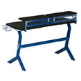 thumbnail image 6 of Techni Sport Blue Stryker Gaming Desk with Headphone Holder and Shelving, Blue, 6 of 12