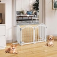 thumbnail image 4 of Short Dog Gate Indoor, 16" High Freestanding Small Dog Door Gates with Support Feet, Expands Up to 48’’ Wide Foldable Pet Gate for Doorway, 4 Panel Folding Pet Door Pet Fence for Puppy, White, 4 of 7
