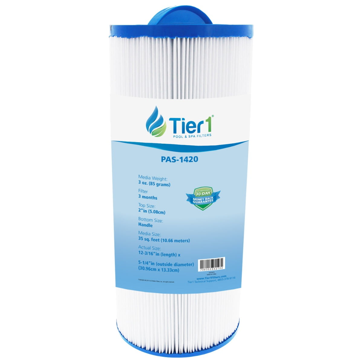 Tier1 Pool & Spa Filter Cartridge | Replacement for Marquis PPM35SC, Pleatco PPM35SC-F2M, FC-0196, Marquis Spa 20042, 20092 and More | 35 sq ft Pleated Fabric Filter Media