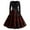 Deep Red, variant on WTOBBY Women's Elegant Retro V-Neck Swing Dress Featuring Halloween Print, Long Sleeves, Waist Bow Tie Detail, and Classic Hepburn Style for Casual Parties ,Black L