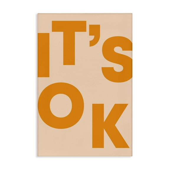 Stupell Industries It's OK Typography Typography Painting Gallery Wrapped Canvas Art Print Wall Art, 16 x 24