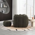 thumbnail image 4 of CKEASEAN 41"W Soft Bean Bag Chair with High Resilient Foam, Boneless Corduroy Floor Chair with Ottoman, Comfortable Square Lazy Sofa with Armrest, Rack for Reading and Gaming, No Assembly Required, 4 of 9