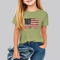 thumbnail image 2 of Jinhomg American Flag Shirts for Kids Casual Short Sleeve Crew Neck Tees USA Patriotic Summer Tops Boys Girls 4Th of July Gifts Green 150, 2 of 8