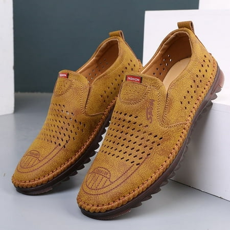 

ZTTD 2023 New Casual Men s Shoes Trend Cutout Blank Shoes Summer Breathable Men s Business Handmade Shoes