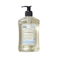 A LA MAISON Fresh Sea Salt Liquid Hand Soap - Triple French Milled Natural Moisturizing Soap (1 Pack, 16.9 oz Bottle)