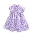 thumbnail image 2 of Juslio Dresses for Girls Toddler Kids Flower Clothes Sleeveless Print summer Purple Girl Dress, 2 of 3