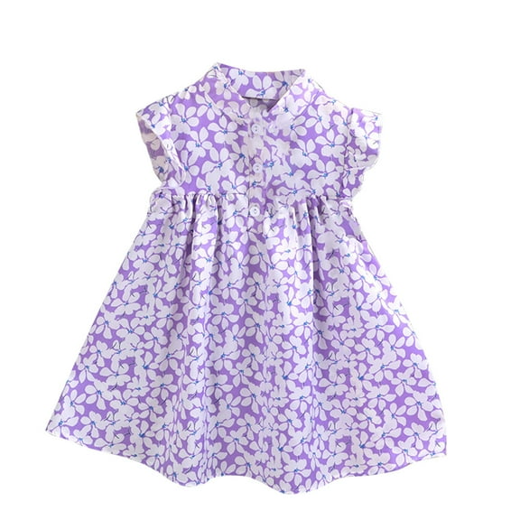 THDHVS Girls Casual Dresses,Girls Print Dress Princess Dress Summer Girls Dress Sleeveless Round Neck Dress