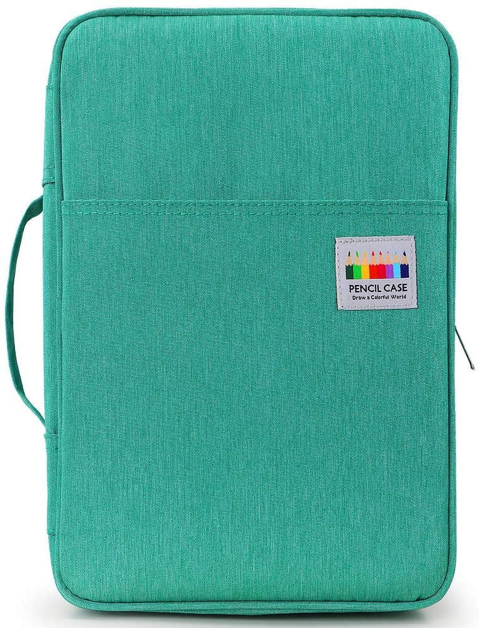 SUNMON Big Capacity Colored Pencil Case - 300 Slots Large Pen Case Organizer with Multilayer Holder for Prismacolor Colored Pencils & Gel Pen (Green)