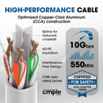 thumbnail image 6 of Cmple - Cat6 Cable 1000ft Bulk Lan Ethernet Cat 6 Wire Network UTP 23AWG CMR Riser 10 Gbps 550 MHz Pull Box 1000 Feet, White, 6 of 8