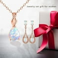 thumbnail image 5 of Womens 18K Rose Gold Plated 8*10mm Teardrop Fire Opal Birthstone Gemstone Pendant Necklace Mother's Day Gifts for Mom Grandmother, 5 of 6