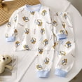 thumbnail image 2 of NOLDARES 2pcs Toddler Baby Girl Boy Fall Winter Clothes Print Long Sleeve Sweatshirt Tops Casual Pants Set Little Kids Outfits Clothing(Sky Blue,7-8 Y), 2 of 4
