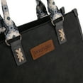 thumbnail image 5 of Wrangler Tote Bag for Women Western Retro Purse Top Handle Handbags with Aztec Strap, Black, 5 of 7