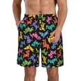 thumbnail image 1 of Balery Colorful Geometric Dog Traje de Baño Estilo Hawaiano para Hombre, Shorts de Secado Rápido con Bolsillos-X-Large, 1 of 6
