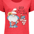 thumbnail image 4 of Inktastic God Bless the USA Gnome Women's Plus Size T-Shirt, 4 of 5