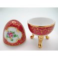 thumbnail image 3 of GENL Victorian Antique Ceramic Egg Jewelry Box Antique Red, 3 of 3