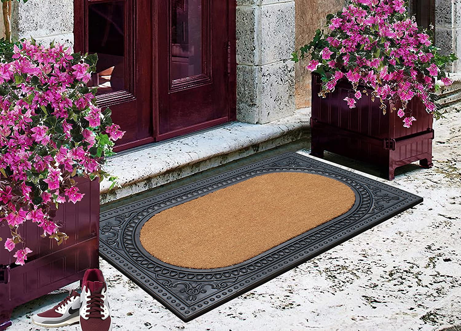 A1HC Natural Coir and Rubber Door Mat, 24x36, Thick Durable deals Doormats for Indoor Outdoor Entrance, Heavy Duty, Long Lasting, Black Finish