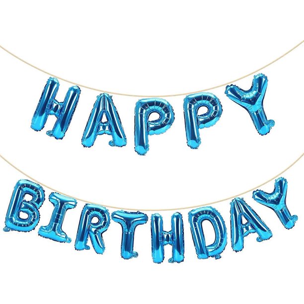 ALYLY Globos de Feliz Cumpleaños Banner de 16 Pulgadas Globos de Cumpleaños Colgantes Globos de Letras de Papel de Aluminio Plateado 3D para Decoraciones de Fiestas de Cumpleaños de Niños y Adultos S