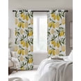 thumbnail image 4 of Summer Lemon Blackout Curtains for Bedroom Living Room Darkening Curtains 63 Inches Long Modern Green Botanical Leave Window Curtain 2 Panels Set Insulated Window Treatment Grommet Drapes 42"x63", 4 of 9