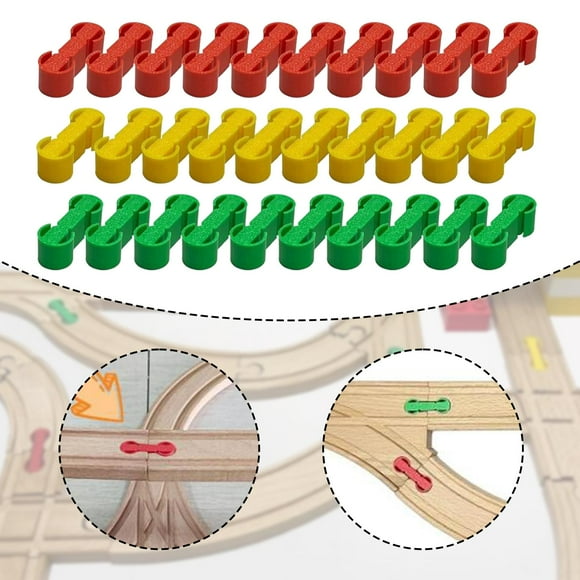 30 piezas de adaptador de conector de vía de tren, juguete educativo de aprendizaje temprano, accesorio de ferrocarril de escena para grupos de