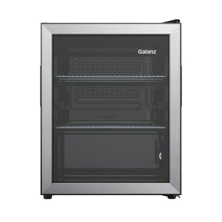 Galanz 85 Can Beverage Cooler, Glass Door Beverage Refrigerator, Drink Fridge for Soda, Beer & Wine, Freestanding for Home, Office, Bar
