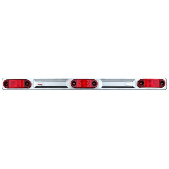 cciyu 1x Clearance ID Bar Marker Light 3 Light 9 LED Trailer Identification LED Light Bar Red Led Strip Red Len Sealed Stainless Steel Truck and Trailer Identification LED Light Bar Red Led Strip