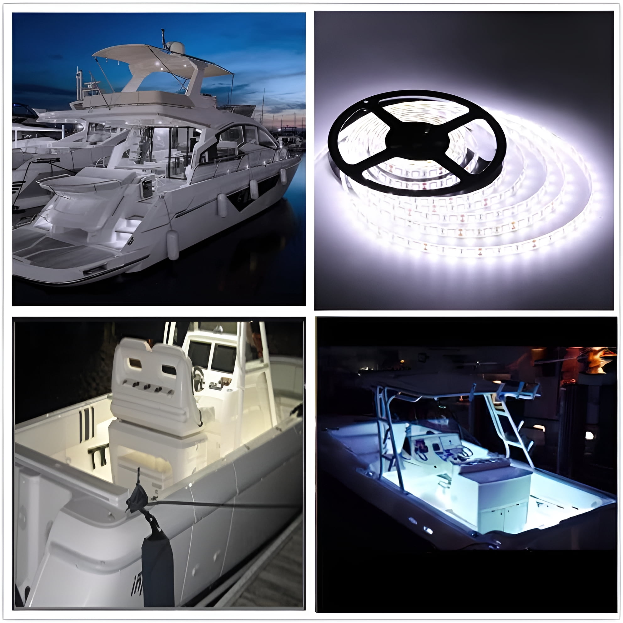 Pontoon Boat light, Marine Led Light Strip for Duck Jon Bass Boat Sailboat Kayak, Led Flex Lighting for Boat Deck Light Accent Light Courtesy Interior Lights Fishing,12v, 5m(16.4ft)