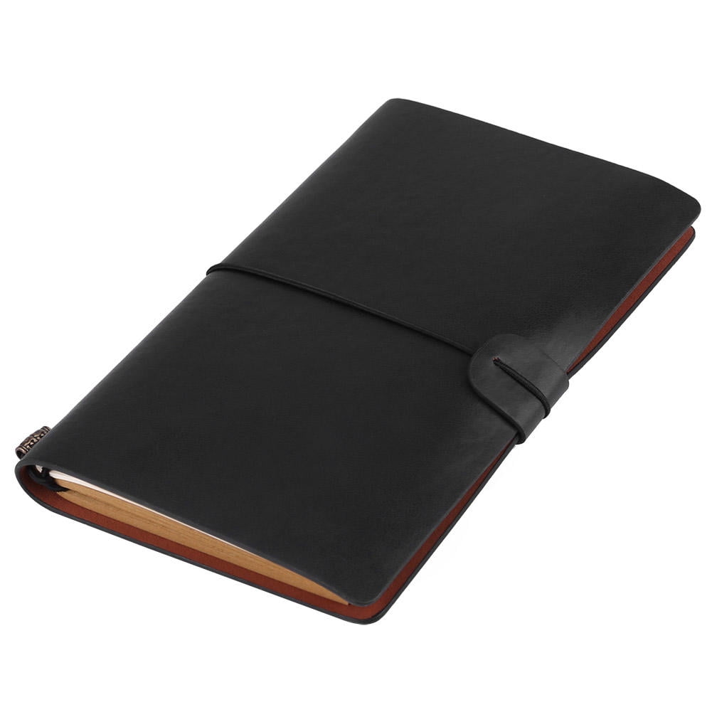 LAZIOEGR Classic PU Leather Travel Notebook – Vintage‑Style Journal, Refillable, 5.12" x 7.87", 0.45 lb, Black
