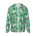 thumbnail image 2 of Uemuo Christmas French Bulldog Pattern Women's Full Zip UPF 50+ Sun Protection Hoodie Jacket Long Sleeve Sun Shirt Hiking Outdoor Performance with Pockets-X-Large, 2 of 9
