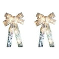 thumbnail image 1 of Christmas Transparent Glowing Bow Christmas Tree Decor Xmas Ornament With Light Ribbon Bow，sliver, 1 of 5