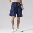 thumbnail image 5 of Sngxgn Men's Short Casual Button up Summer Beach Shorts(Blue,M), 5 of 8