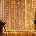 thumbnail image 1 of Cadena de luces para cortina, luz impermeable enchufable, dormitorio navideño, decoración de pared para jardín de fiesta, blanco cálido, 1 of 5