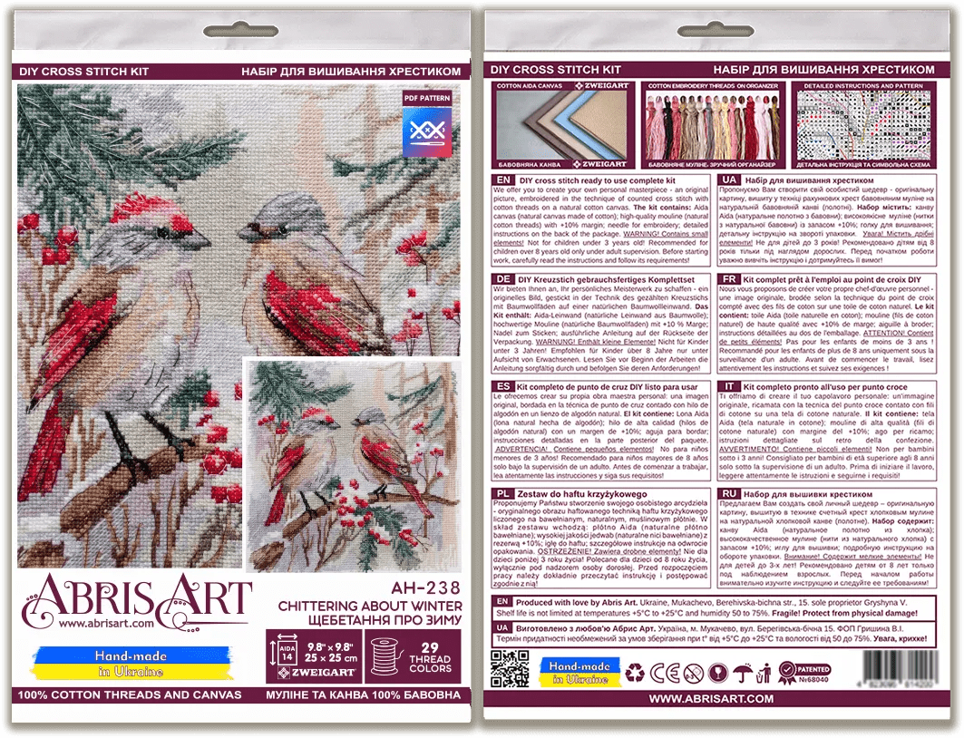Cross-stitch kit - Chittering about winter AH-238