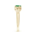 thumbnail image 3 of Angara Natural 0.4 Ct. Emerald with Diamond Side Stones Ring in 14K Yellow Gold for Women (Ring Size: 11.5), 3 of 10