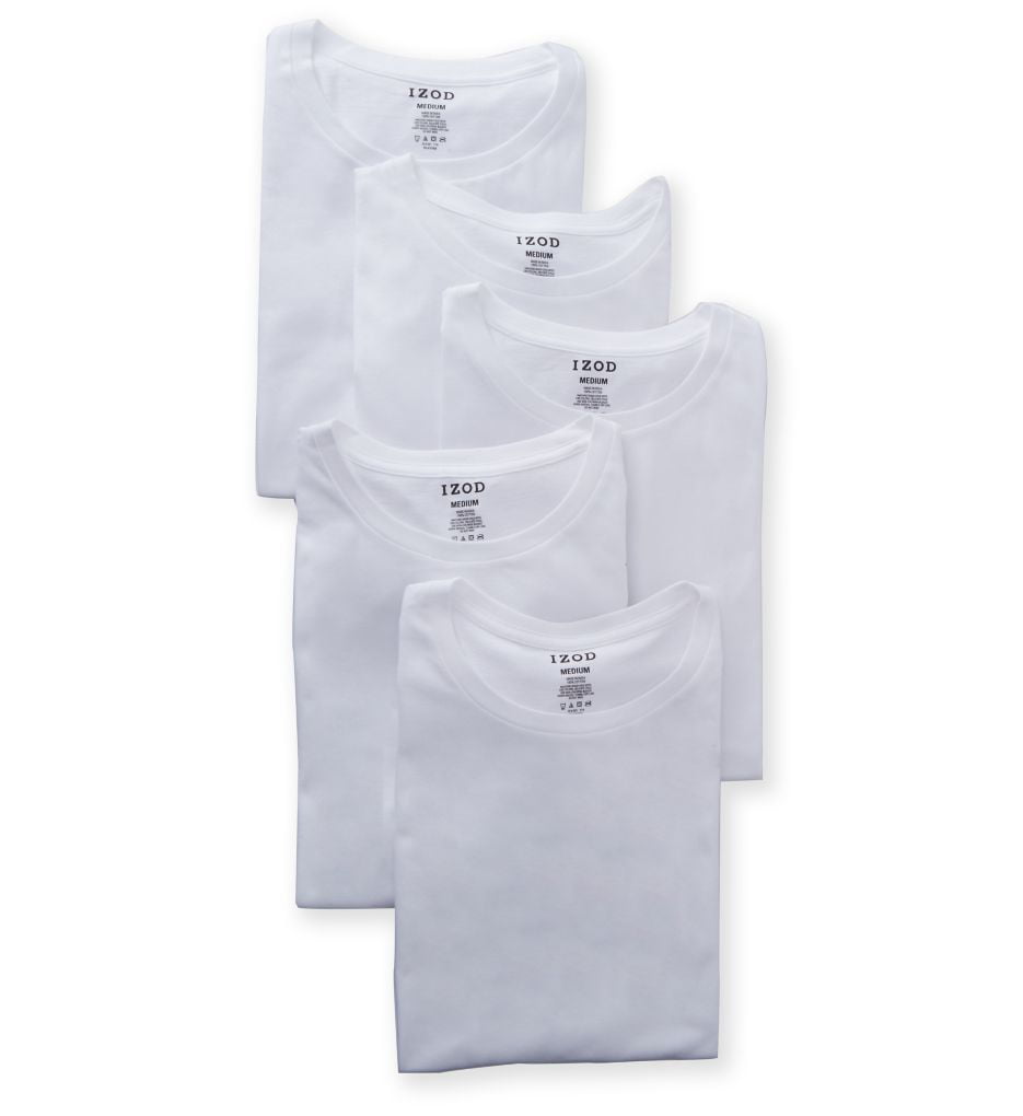 Men's Izod 00CPT08 Essentials Cotton Crew Neck T-Shirts - 5 Pack (White XL)  - Walmart.com