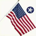 thumbnail image 4 of 3 X 5-Foot American Flag, 210d Polyester Fabric, Embroidered Stars and Stripes, With Brass Flagpole Buckle, 4 of 10