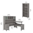 thumbnail image 2 of Somerset Sit to Stand L Desk with Hutch and Bookcase in Gray - Engineered Wood, 2 of 8