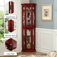 thumbnail image 2 of Oufan 69.49" Accent Corner Cabinet w/ 2 Doors, Farmhouse Curio Cabinet w/ Adjustable Glass Shelves, Bar Cabinet, Freestanding Wooden Floor Cabinet, 2 of 6