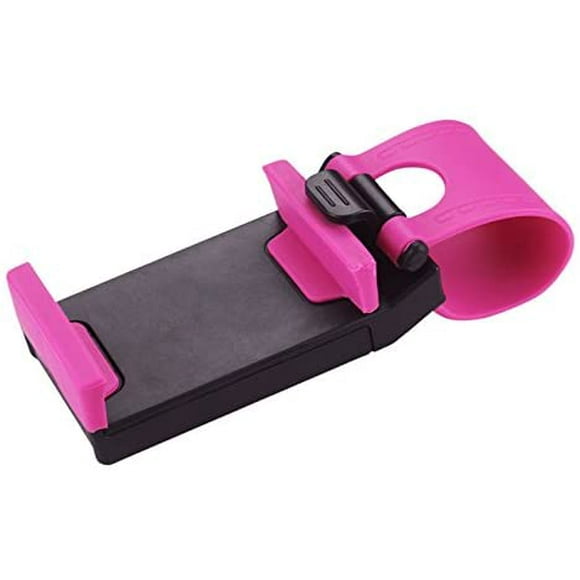 Reiko Car Steering Wheel Phone Mount - Retail Packaging - Hot Pink