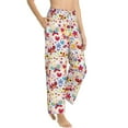 thumbnail image 2 of Uemuo Cute Butterfly Flowers Pattern Women's Wide Leg Palazzo Lounge Pants with Pockets Light Weight Loose Comfy Casual Pajama Pants-Large, 2 of 9