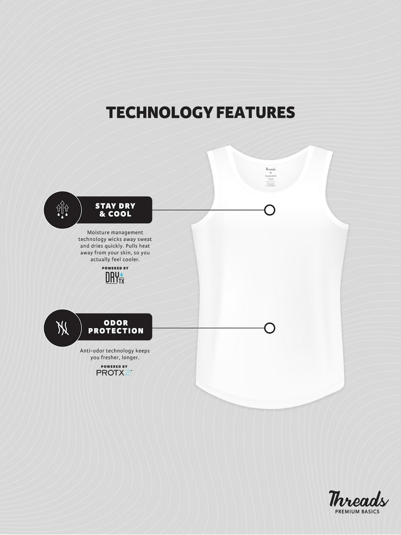 BRIEFING MEN’S UNDER SHIRT Threads Men's Undershirt, Ultra-Soft Tank, Moisture Wicking, Anti